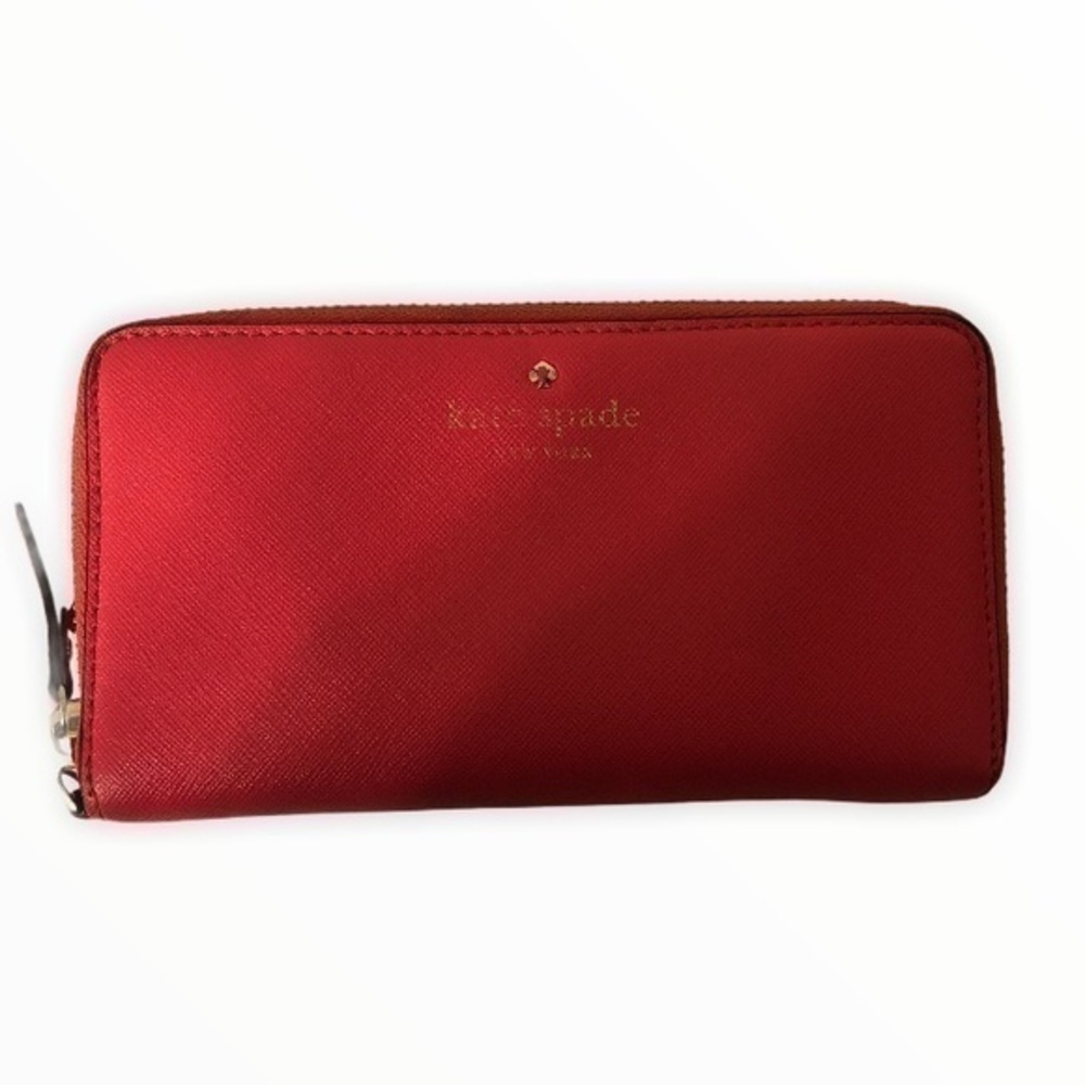 KATE SPADE red saffiano leather wallet